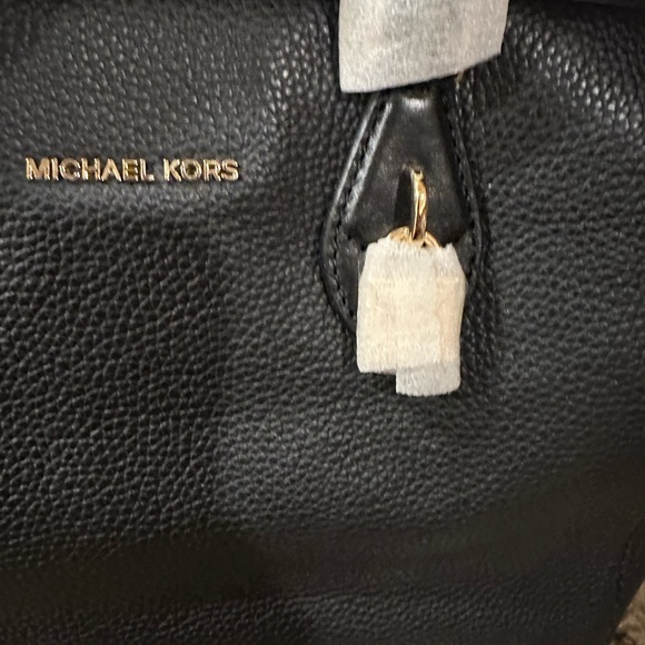 NWT MICHAEL Kors GRAYSON LARGE SATCHEL shoulder bag BLACK Leather Gold MSRP$348 - Picture 10 of 10